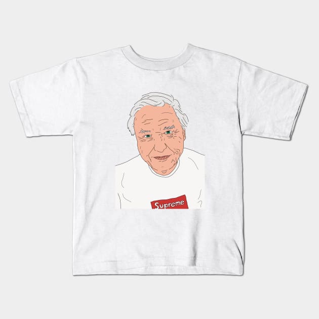 David Attenborough Supreme Tee Kids T-Shirt by gteees